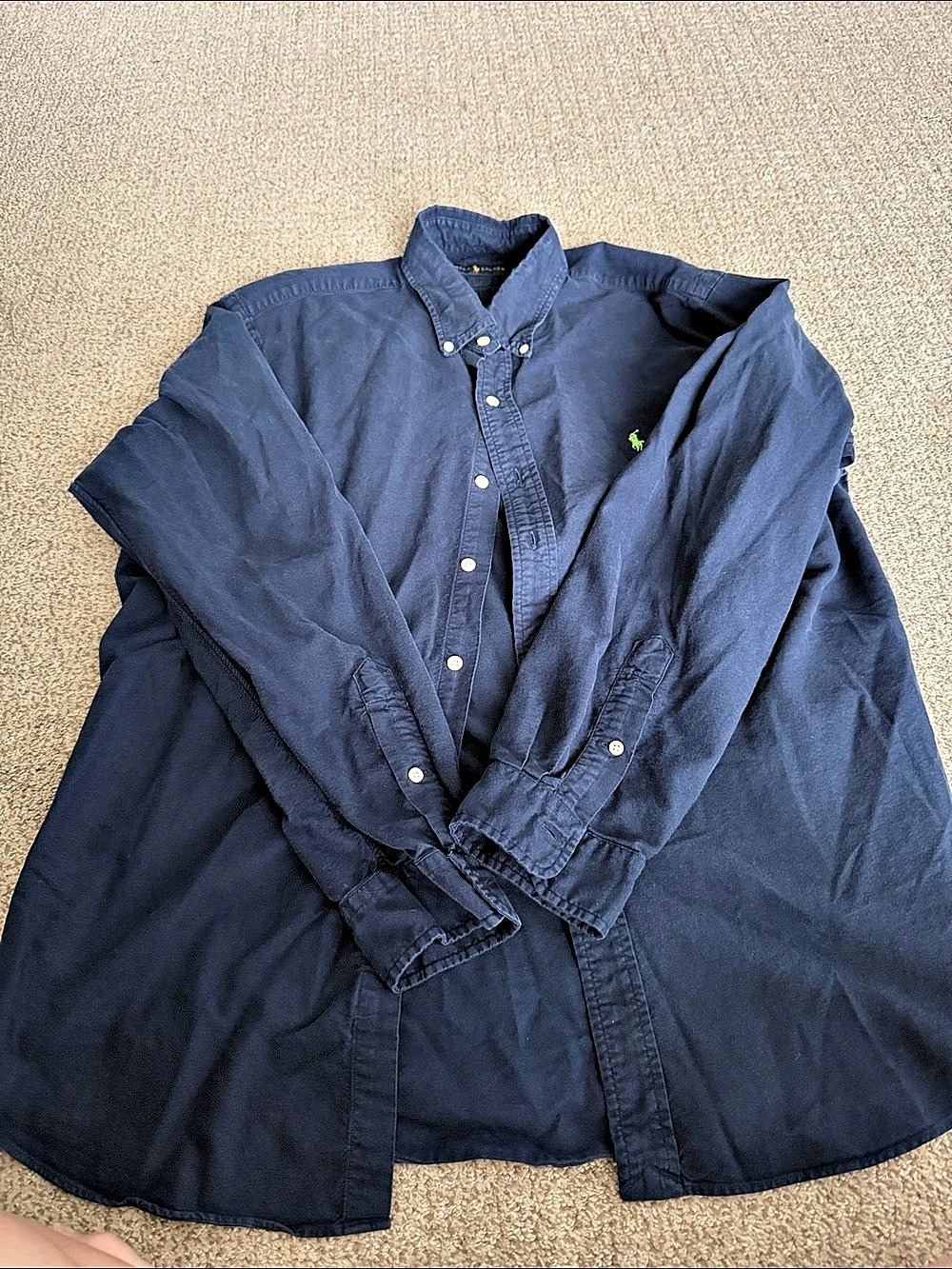 Ralph Lauren Long Sleeve Button-Down Oxford Shirt Men's Blue XL